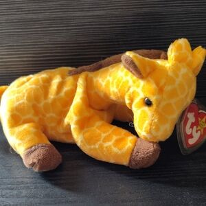 RARE Near Mint Ty TWIGS The Giraffe Beanie Baby 1995 Tag Errors PVC
